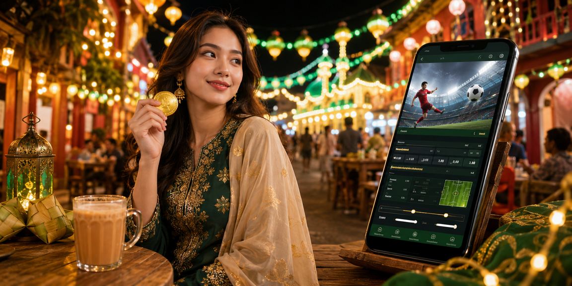 Suasana Hari Raya sambil menyemak tip pertaruhan bola sepak di Melaka